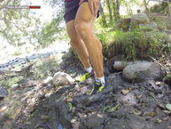 Asics Gel Fuji Endurance: Detalle de las zapatillas recién ensuciadas con barro