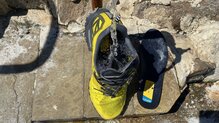 La Sportiva Bushido 2 GTX. Al igual que no entra agua, tampoco sale.