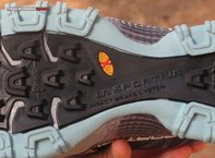 La Sportiva Bushido W: FriXion rojo es el equilibrio entre adherencia, absorcin de impactos y durabilidad.