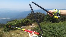 Palos Leki Micro Trail Race, vista de los tres tramos (uno de ellos se oculta en el principal).