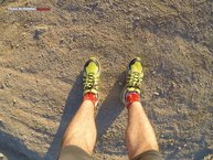 Nostamos buena amortiguación en los primero pasos que damos con las Montrail Bajada II.