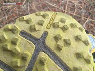 Pérdida de parte de material de la suela en las Montrail Bajada II.