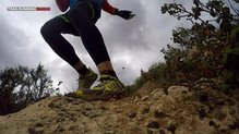 Poca adherencia en bajadas técnicas sobre roca con las Montrail Bajada II.