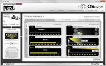 Pantalla de configuracin avanzada perfil con el OS by Petzl para la Petzl Nao