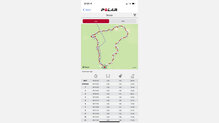 Detalle de la ruta en la app Polar Flow