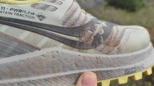 La mediasuela apenas ha presentado desgaste de las Saucony Xodus 11.