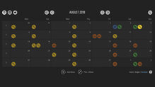 Calendario de entrenamientos