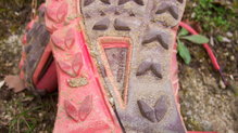 The North Face Ultra Vertical detalle del desgaste de la mediasuela a través de la ondonada de la suela