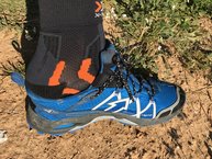 El calcetn X-Socks Trail Run transparenta en esa zona