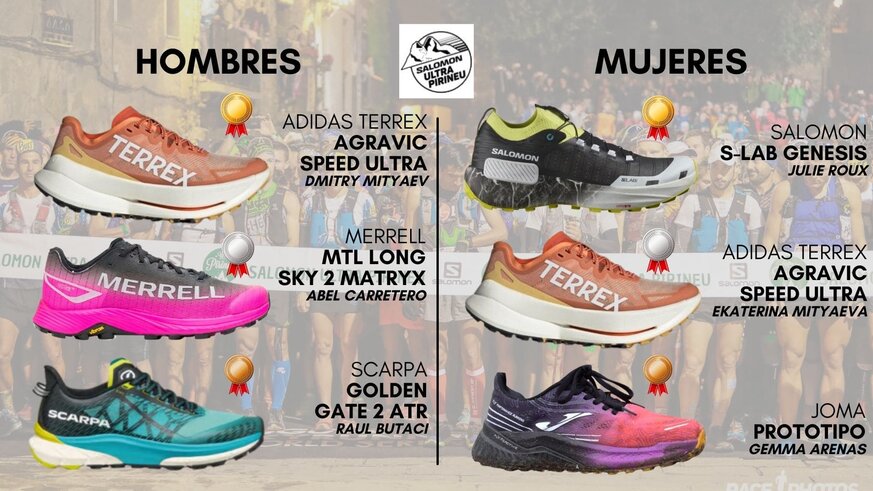 Zapatillas de los ganadores de la Ultra Pirineu 2024